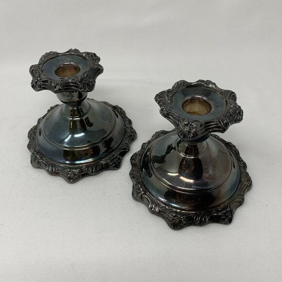 Vintage Sheridan Silver Candle Holders (set of 2) - Picture 3 of 12